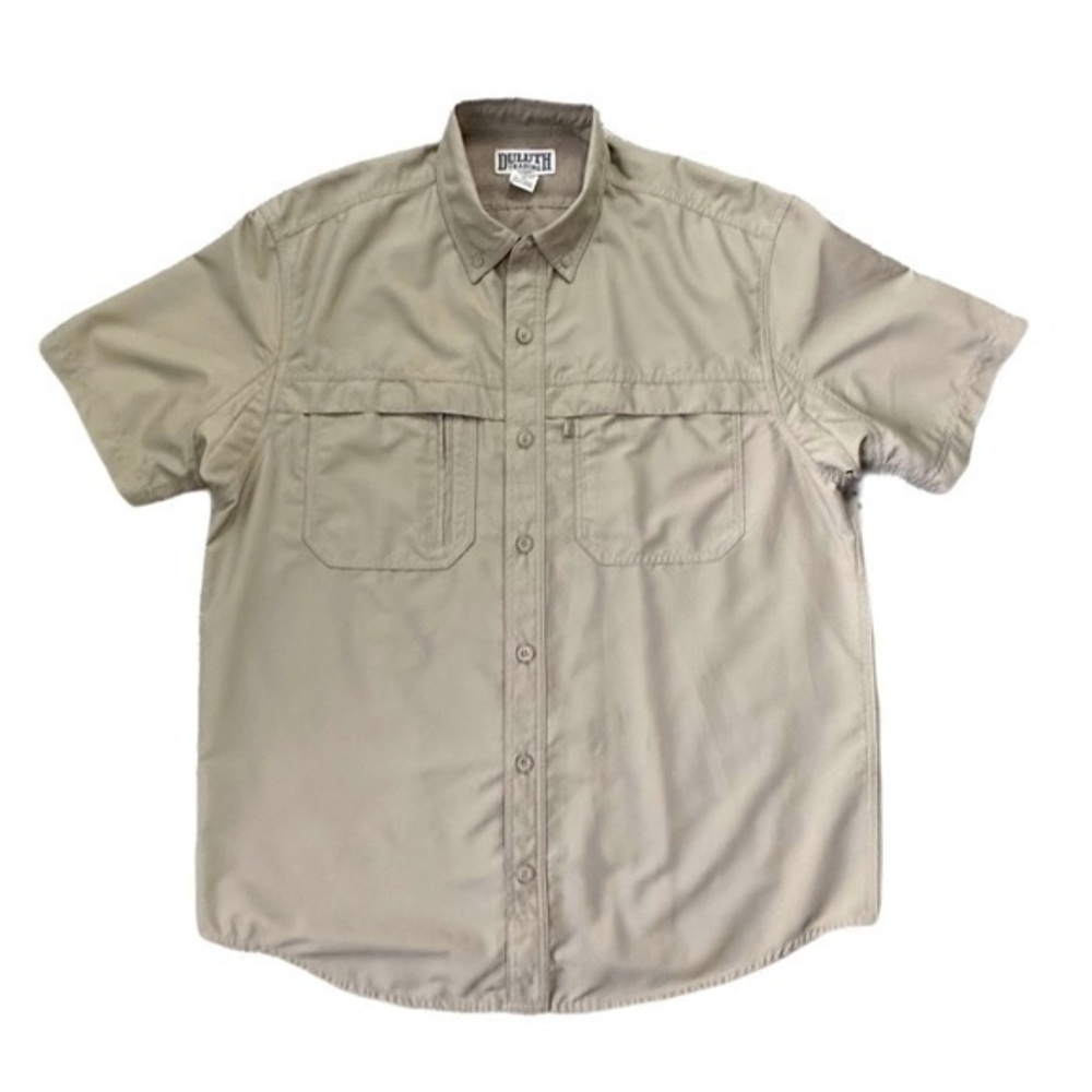 Duluth Trading Co Ripstop Performance‎ Fishing Shirt Khaki Mens Large
